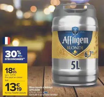 Carrefour Affligem bière blonde d'abbaye offre