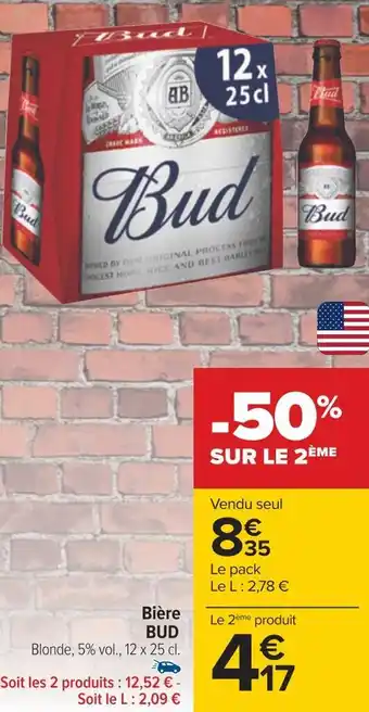 Carrefour Bud bière offre