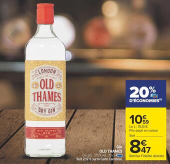 Carrefour Old thames gin offre