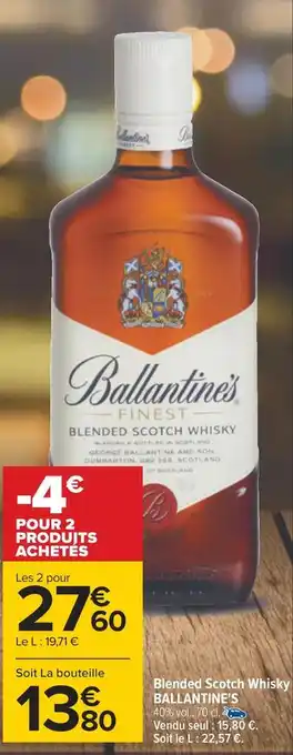 Carrefour Ballantine's blended scotch whisky offre