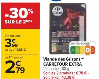 Carrefour Carrefour extra viande des grisons offre
