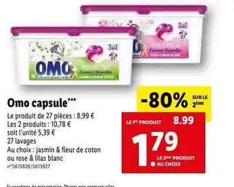 Lidl Lessive en capsules omo offre