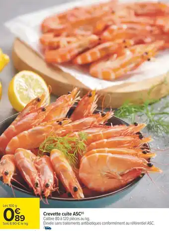 Carrefour Crevette cuite ASC(¹) offre