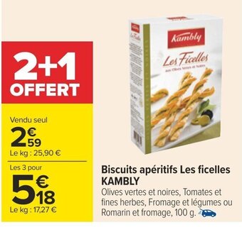 Carrefour Biscuits apéritifs Les ficelles KAMBLY offre