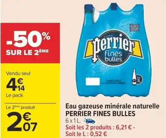 Eau gazeuse minérale naturelle PERRIER FINES BULLES