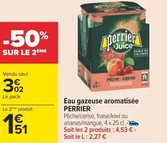 Eau gazeuse aromatisée PERRIER