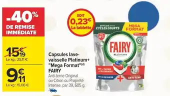 Capsules lave-vaisselle Platinum+ "Mega Format"(d) FAIRY