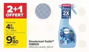 Carrefour Désodorisant Textile(d) FEBREZE offre