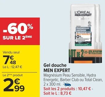Carrefour Gel douche MEN EXPERT offre