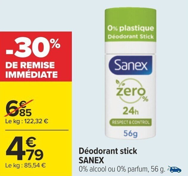 Carrefour Déodorant stick SANEX offre