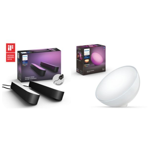 Rue du commerce Hue go white & color ambiance v2 - bluetooth + hue play light bar x 2 - noir offre