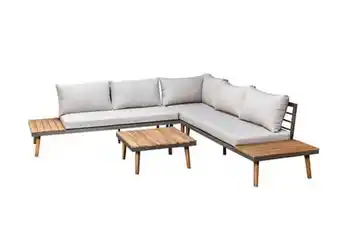 Bricomarché Salon de jardin canas 5 places en bois d'acacia coloris gris offre