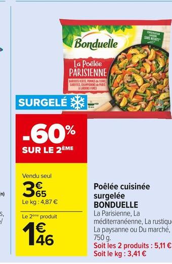 Bonduelle poêlée cuisinée surgelée
