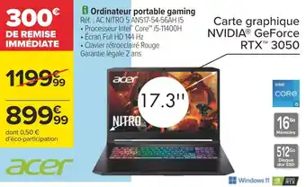 Carrefour Acer ordinateur portable gaming offre