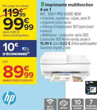 Carrefour Hp imprimante multifonction 4 en 1 offre