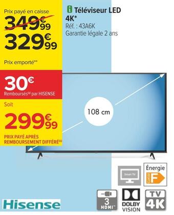 Carrefour Hisense téléviseur led 4k offre