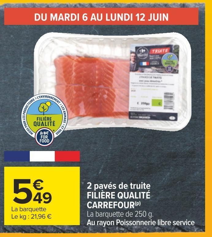 Carrefour Filière qualité carrefour 2 pavés de truite offre