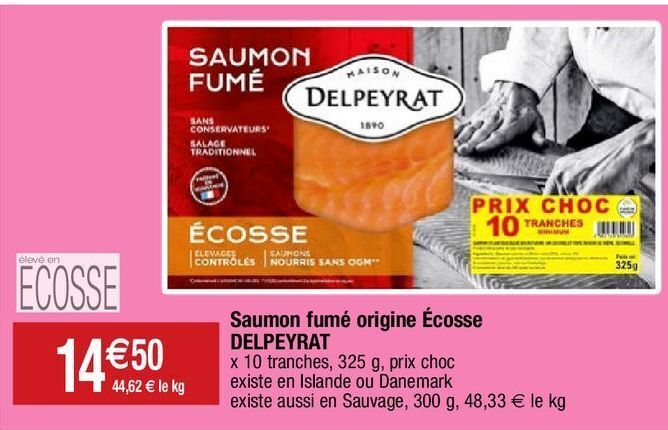 Migros Saumon fumé delpeyrat offre