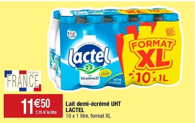 Migros Lait demi-écrémé lactel offre