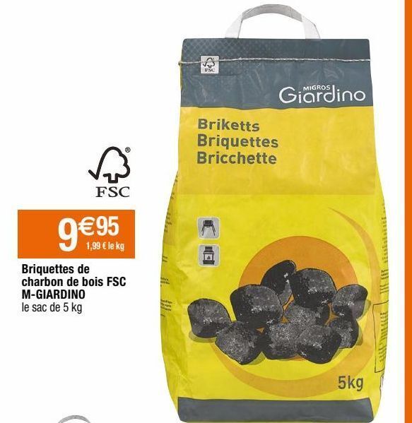 Migros Briquettes de charbon offre