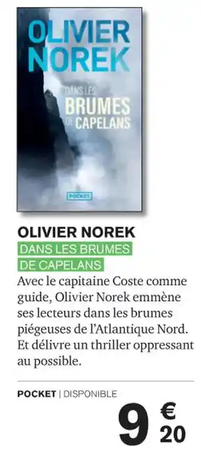Carrefour OLIVIER NOREK DANS LES BRUMES DE CAPELANS offre
