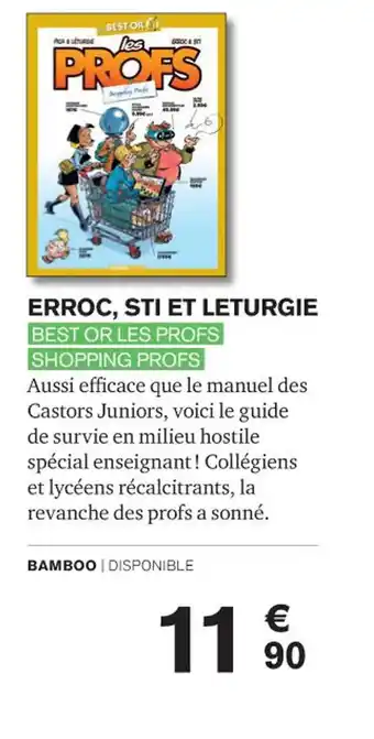 Carrefour ERROC, STI ET LETURGIE BEST OR LES PROFS SHOPPING PROFS offre