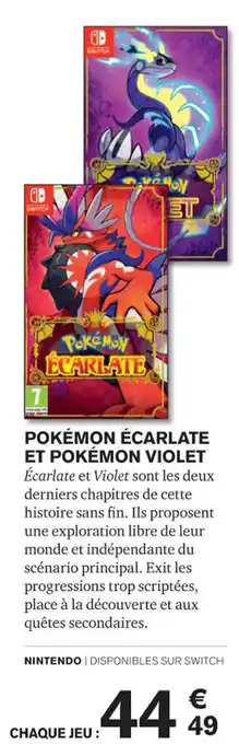 Carrefour POKÉMON ÉCARLATE ET POKÉMON VIOLET offre