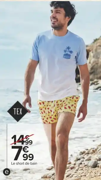 Carrefour Short De Bain Homme offre