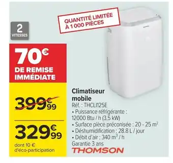 Carrefour Climatiseur mobile offre