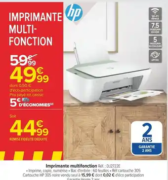 Carrefour Imprimante multifonction Réf. : DJ2722E offre