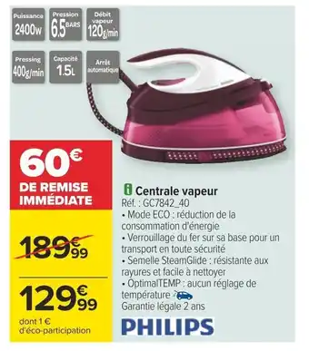Carrefour i Centrale vapeur offre
