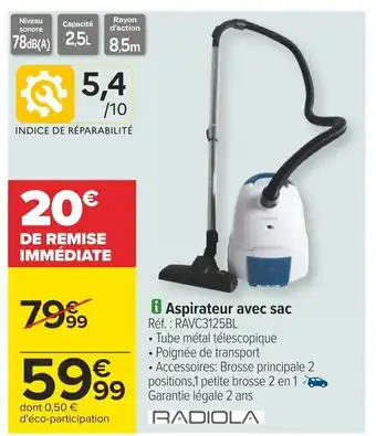 Carrefour i Aspirateur avec sac offre