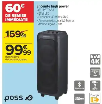 Carrefour Enceinte high power offre