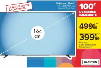 Carrefour Téléviseur LED 4K* Réf.: CL65UHDAF23B offre
