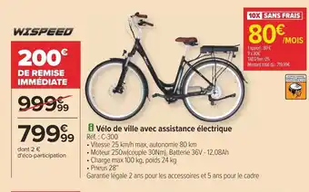 Carrefour i Vélo de ville avec assistance électrique offre