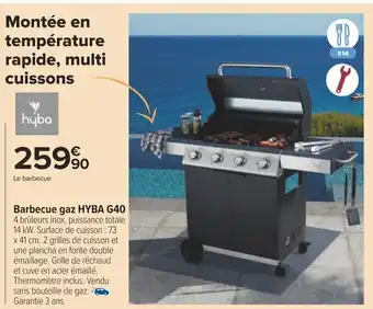 Carrefour Barbecue gaz HYBA G40 4 offre