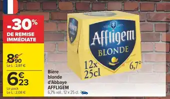 Carrefour Bière blonde d'Abbaye AFFLIGEM offre