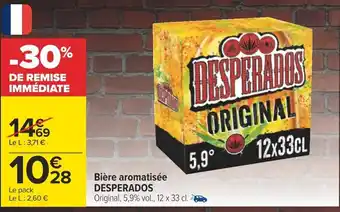 Carrefour Bière aromatisée DESPERADOS Original, 5,9% vol., 12 x 33 cl. offre