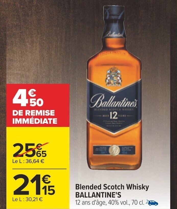 Carrefour Blended Scotch Whisky BALLANTINE'S offre