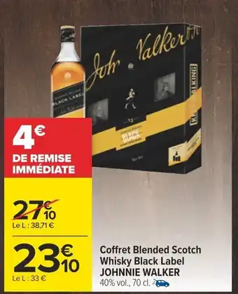 Carrefour Coffret Blended Scotch Whisky Black Label JOHNNIE WALKER offre