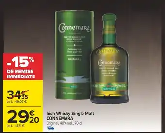 Carrefour Irish Whisky Single Malt CONNEMARA Original, 40% vol., 70 cl. offre