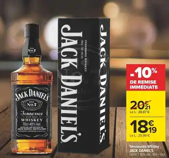 Carrefour Tennesses Whisky JACK DANIEL'S offre