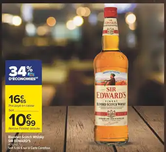Carrefour Blended Scotch Whisky SIR EDWARD'S offre
