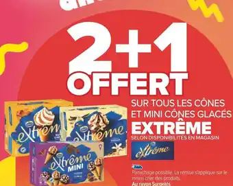 Carrefour SUR TOUS LES CÔNES ET MINI CÔNES GLACÉS extrême offre