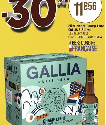 Bière blonde Champ Libre GALLIA 5,8% vol.