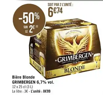 BiĂšre Blonde GRIMBERGEN 6,7% vol.