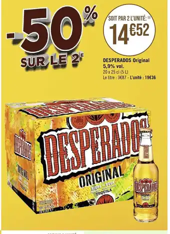 Géant Casino DESPERADOS Original 5,9% vol. offre