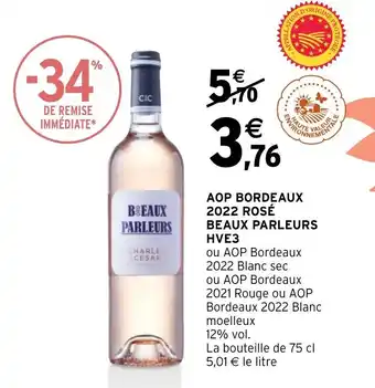 AOP BORDEAUX 2022 ROSÉ BEAUX PARLEURS HVE3