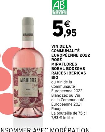 Intermarché Express VIN DE LA COMMUNAUTÉ EUROPÉENNE 2022 ROSÉ offre