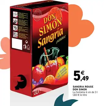 Intermarché Express SANGRIA ROUGE DON SIMON offre